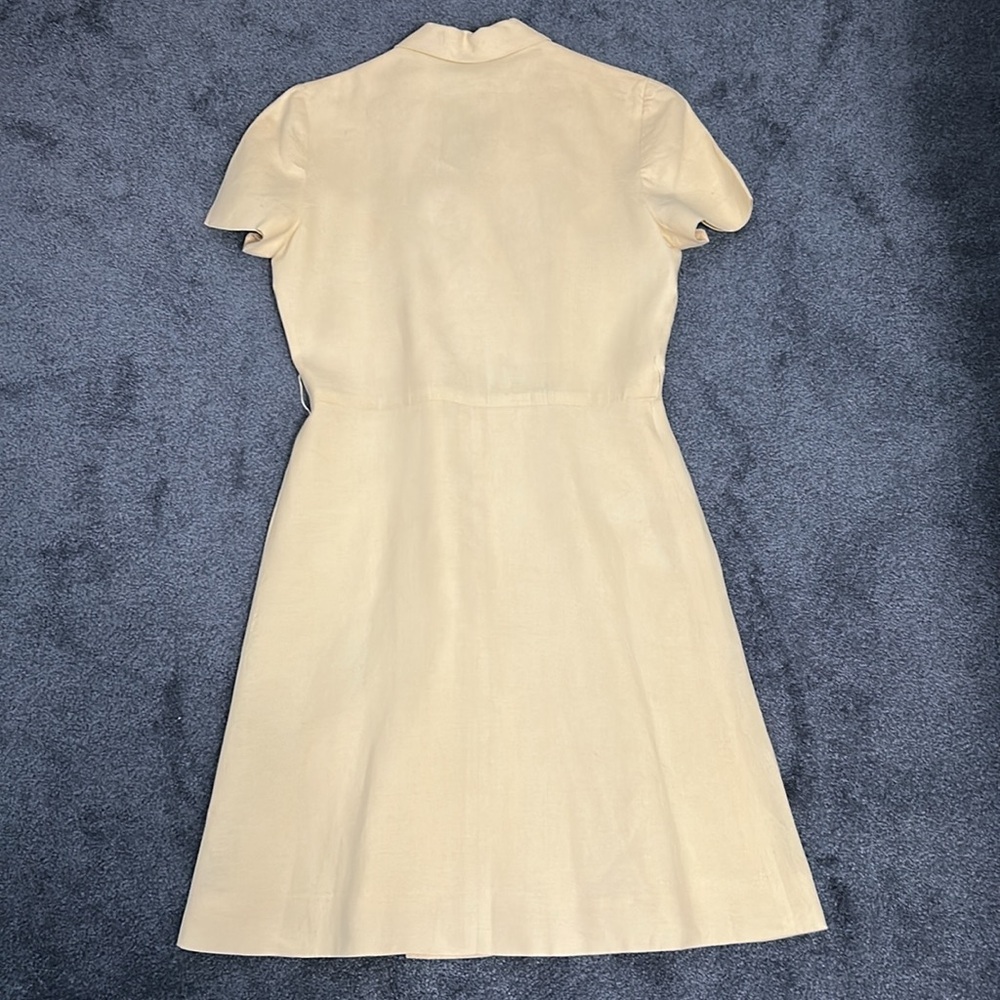 Talbots Cream Linen Wrap Dress with Fitted Bodice & A-line skirt. Vintage size 6 - Picture 6 of 7